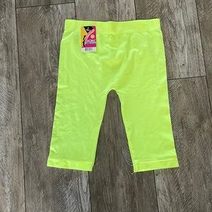 Mopas Yellow Neon Nylon Legging Shorts